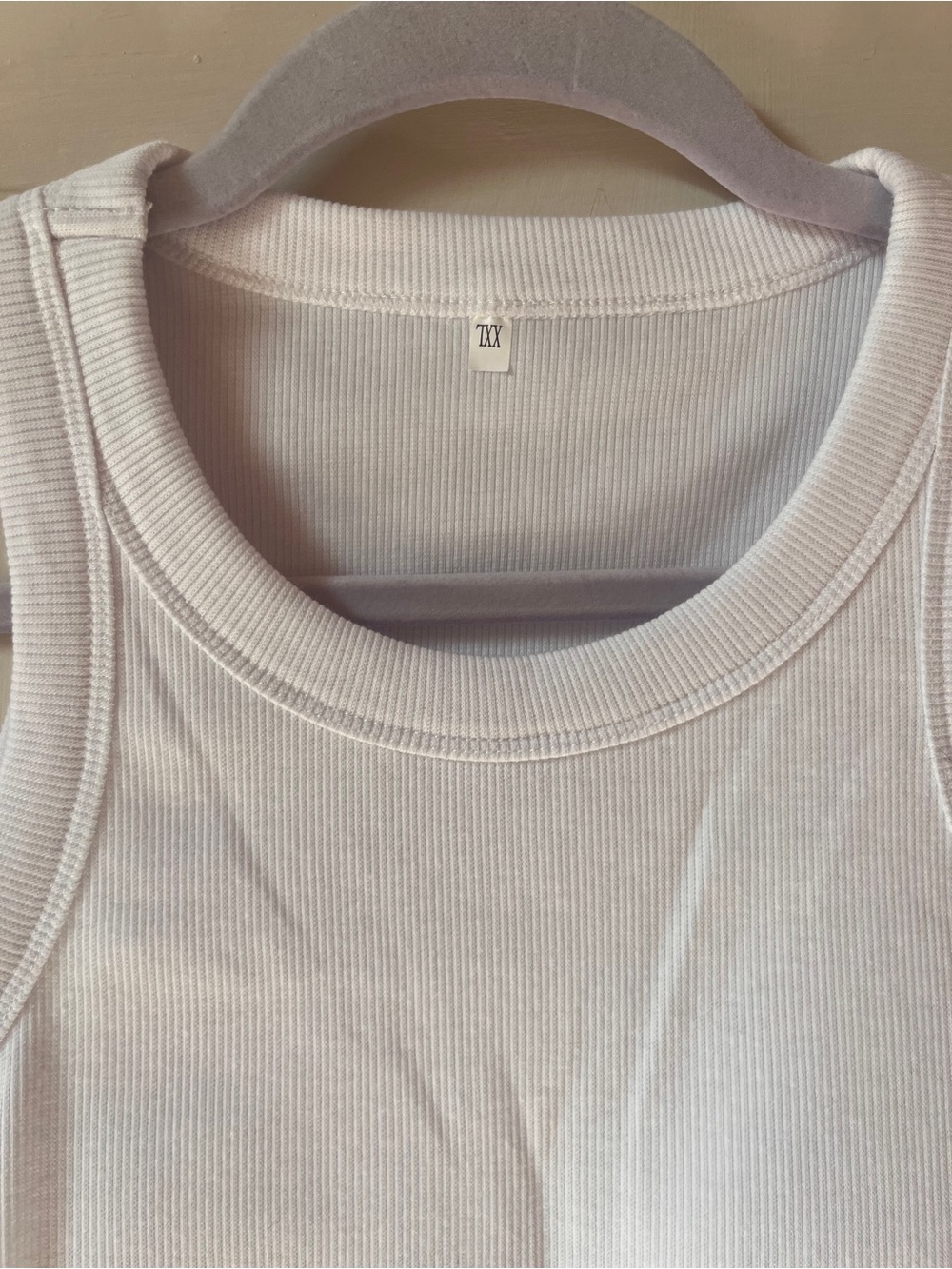 Classic White Ribbed Bra Tank - Picture 3 of 5